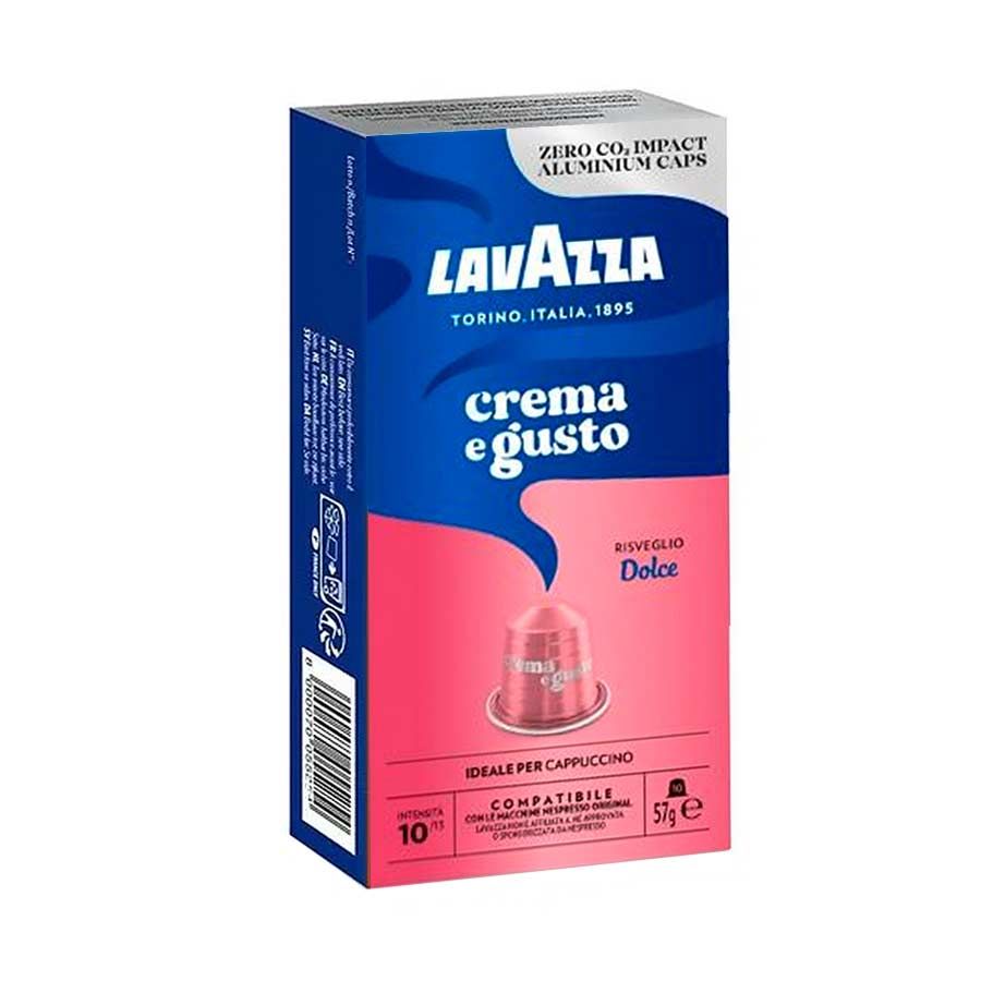 10 קפסולות אלומיניום lavazza Crema e Gusto dolce