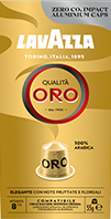 10 קפסולות אלומיניום lavazza Qualita Oro 100% arabica
