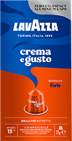 10 קפסולות אלומניום לנספרסו lavazza Crema e Gusto forte