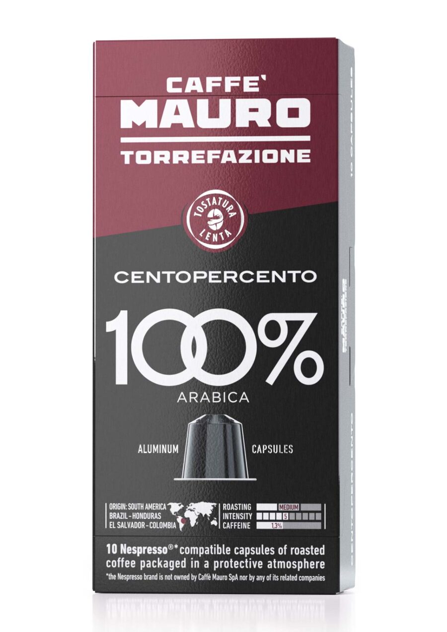 10 קפסולות Mauro Centopercento תואמות נספרסו