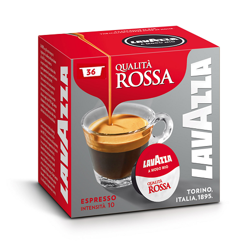 36 קפסולות Qualita Rossa מקוריות מודו מיו חוזק 10 Lavazza A Modo Mio
