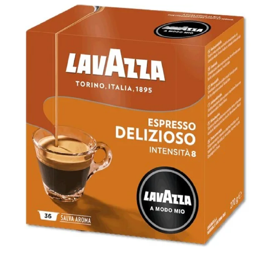 36 קפסולות Delizioso מקוריות מודו מיו Lavazza A Modo Mio