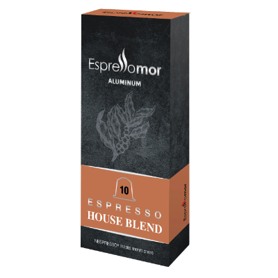 10 קפסולות אלומיניום אספרסו מור House Blend חוזק 9