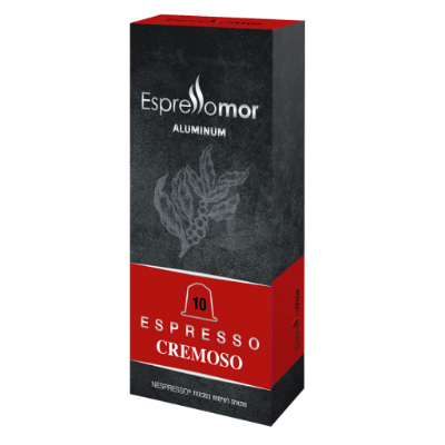 10 קפסולות אלומיניום אספרסו מור קרמוסו Cremoso חוזק 12