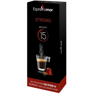 10 קפסולות אספרסו מור STRONG למכונת נספרסו חוזק 15