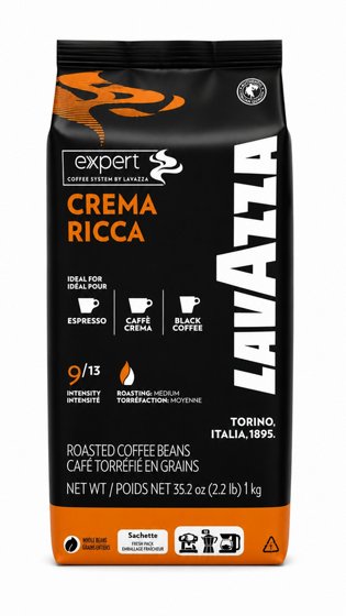 1 ק"ג פולי קפה לוואצה קרמה ריקה – LAVAZZA CREMA RICCA
