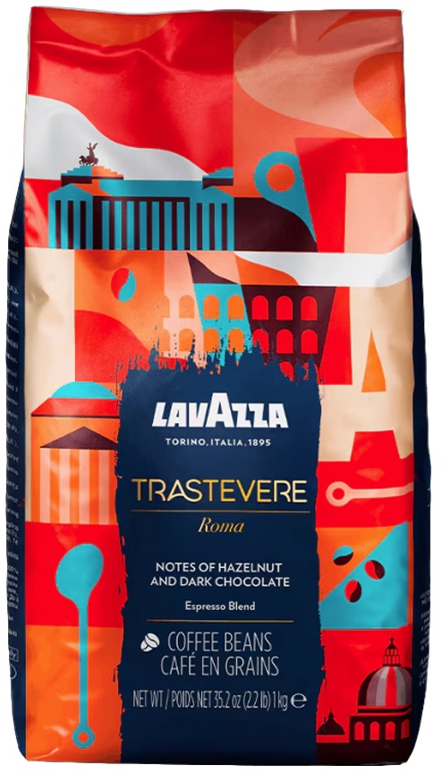 1 ק"ג פולי קפה לוואצה Lavazza Trastevere Roma
