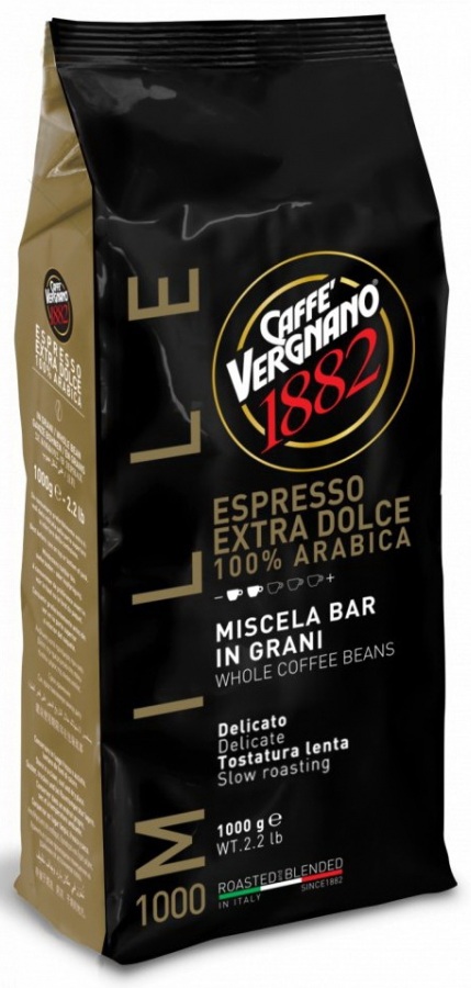 1 ק"ג פולי קפה וריניאנו אספרסו Vergnano Espresso Extra Dolce 1000 coffee beans 100% Arabica
