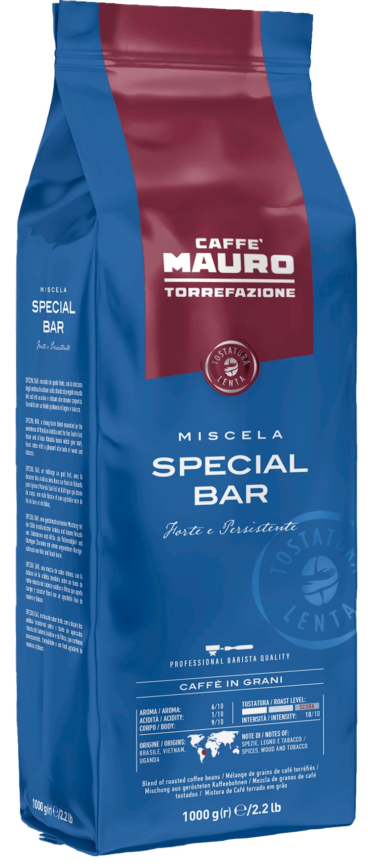 1 ק"ג פולי קפה מאורו ספיישל בר Caffè Mauro Special bar 20% ARABICA