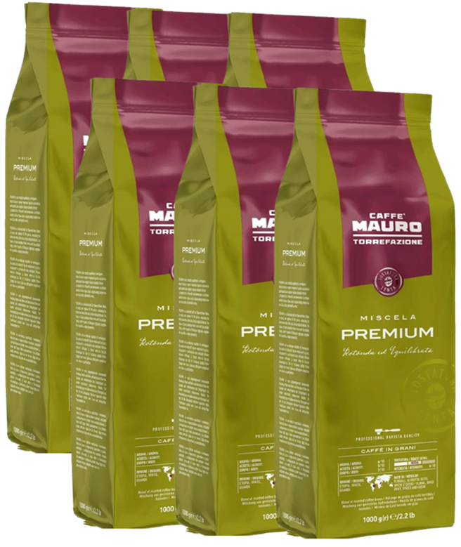 6 ק"ג פולי קפה מאורו פרימיום Caffè Mauro Premium