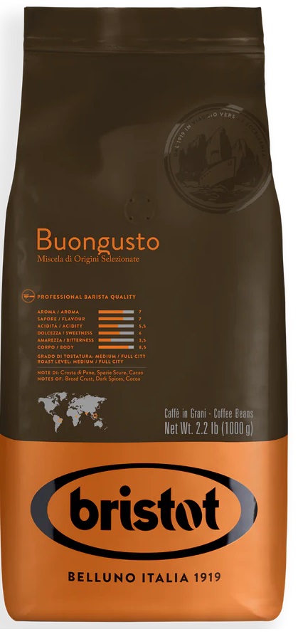 1 ק"ג פולי קפה בריסטוט בונגוסטו Bristot BuonGusto