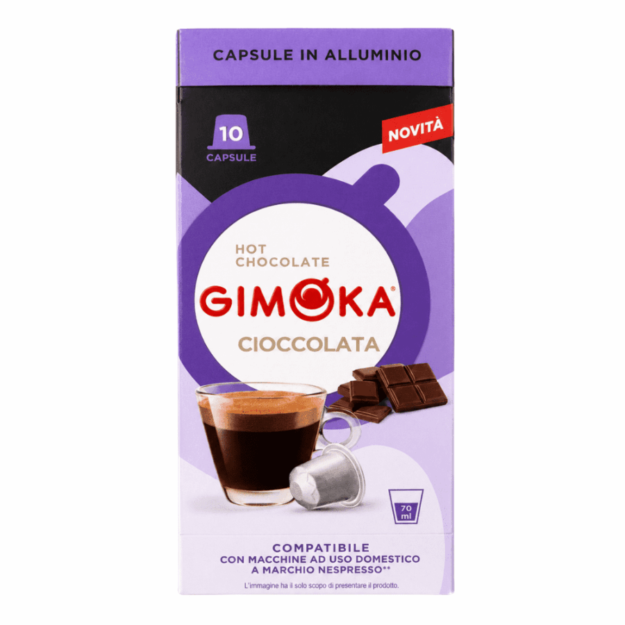 10 קפסולות אלומיניום גימוקה שוקולד Gimoka Cioccolata