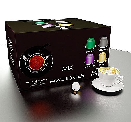1000 קפסולות תואמות נספרסו ומשלוח חינם MOMENTO CAFFE MIX