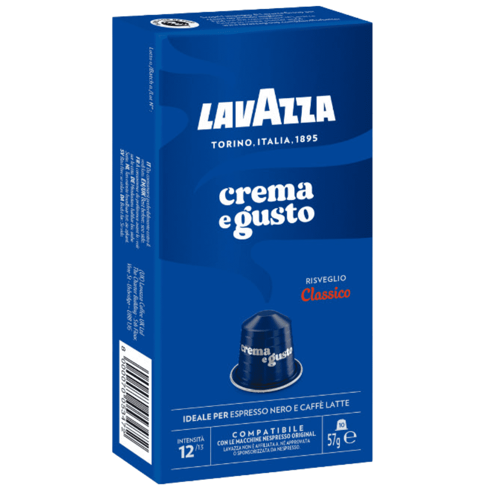 10 קפסולות אלומיניום לוואצה תואם נספרסו Lavazza Crema E Gusto Classico חוזק 12
